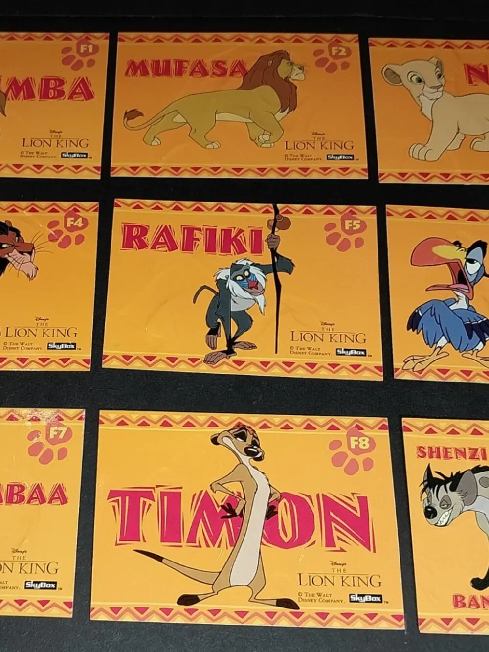 1994 Skybox Lion King Set - FOIL EMBOSSED CARDS #F1 - F9